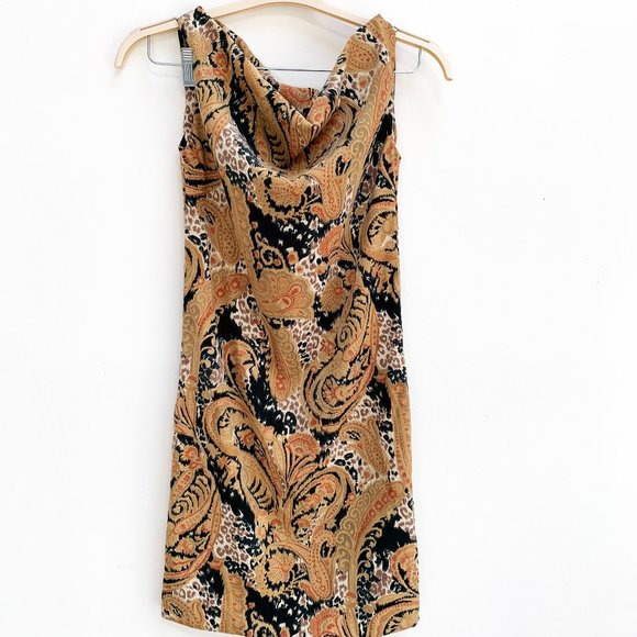 NWT Runway Collection Suede Paisley Animal Print Bateau Neck Sleeveless - Picture 2 of 11